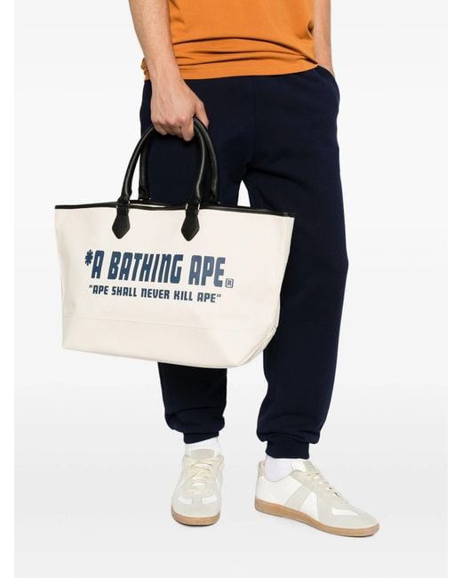 A Bathing Ape Blue A Bathing Ape Canvas Tote Bag M