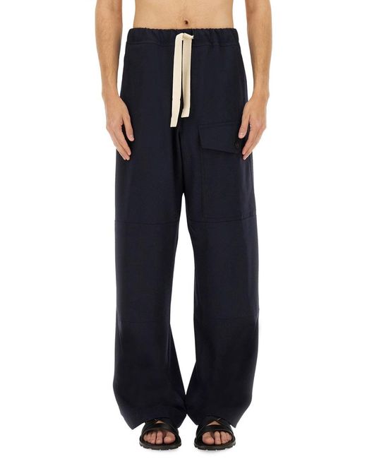 Dries Van Noten Blue Cotton Pants for men