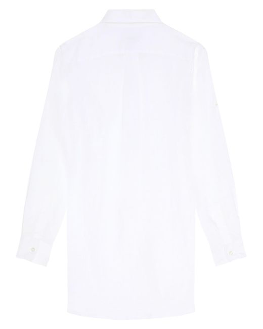 Vilebrequin White Linen Shirt Dress With Fluid Silhouette