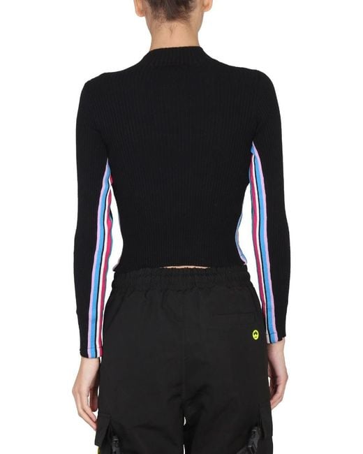 Barrow Black Top With Logo And Colored Bands
