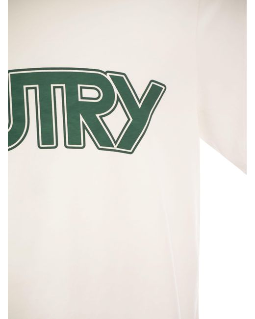 Autry Crew Neck T -Shirt mit vorderem Logo in White für Herren