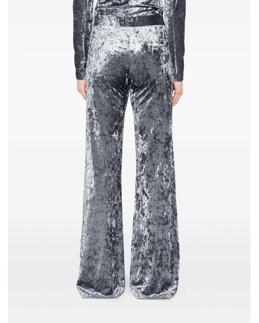 Forte_forte Gray Velvet High-waisted Trousers