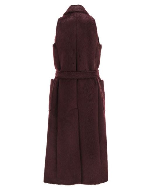 Max Mara Purple Abbozzi1234 Sleeveless Coat