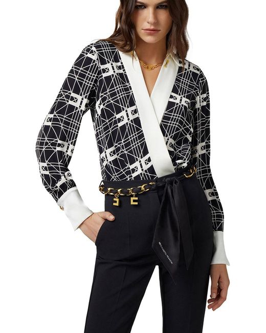 Elisabetta Franchi Black Printed Shirt