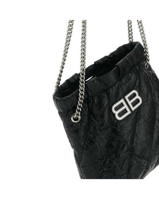 Balenciaga Black Xs Crush Shoulder Bag for men