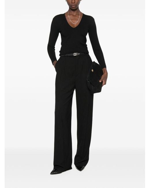Totême Black V-Necked Sweater