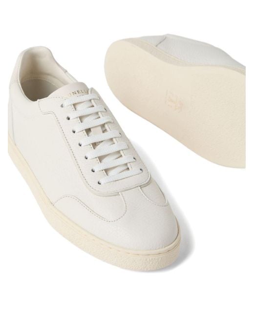 Zapatillas de cuero Brunello Cucinelli de hombre de color White