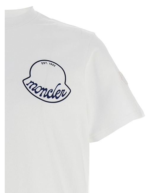Moncler Logo Print T -shirt in het White voor heren