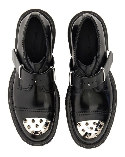 McQueen Black Alexander Mc Queen Studded Derby Loafer
