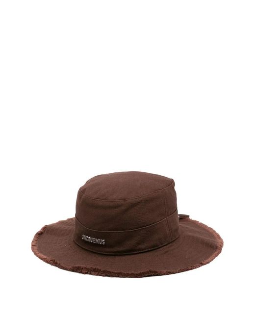 Jacquemus Brown Braune Baumwolle Logo Metall Kordel Verstellbar