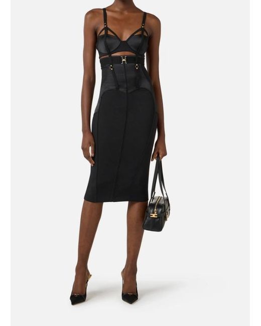 Elisabetta Franchi Black Bustier Dress
