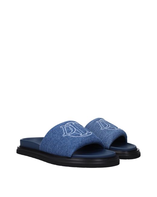 Dior Blue Ciabatte E Zoccoli Uomo Tessuto Blu/Jeans for men