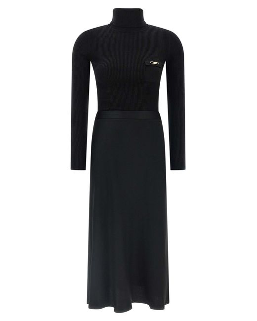 Robe à col roulé Elisabetta Franchi en coloris Black