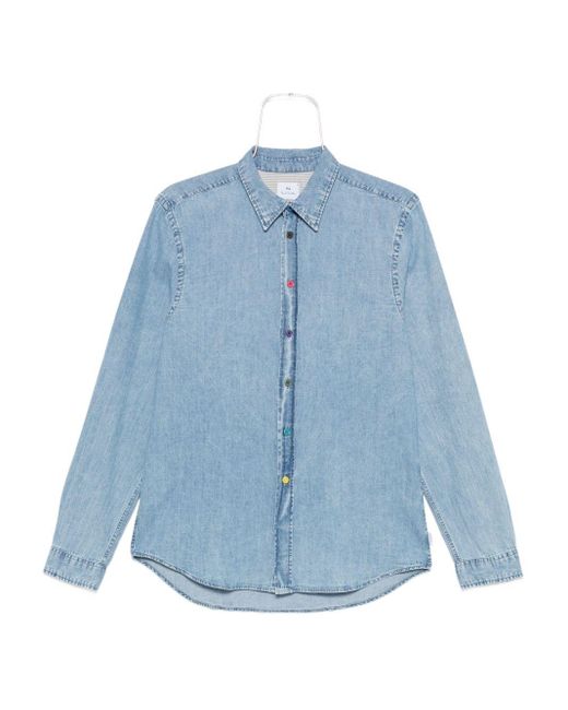 PD de Paul Smith Camisa de algodón a rayas Paul Smith de hombre de color Blue