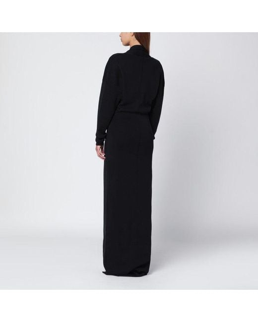 Entire studios Black Long Dress With Wide Neckline