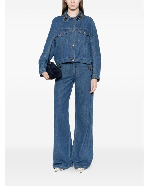ERMANNO FIRENZE Blue Flared Leg Denim Jeans