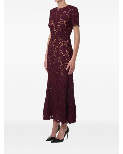 Self-Portrait Purple Lace Long Dress