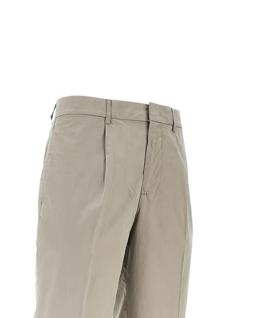 Emporio Armani Gray Cotton Chino Trousers