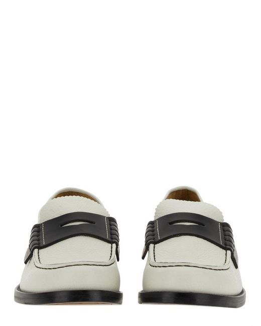 COLLEGE White Leather Loafer