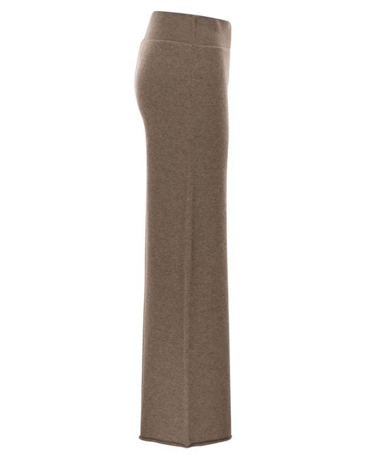 Vanisé Brown Cashmere Wide Leg Trousers