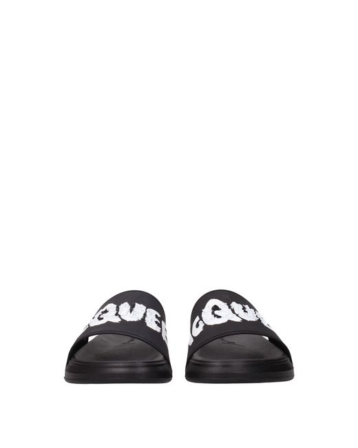 Alexander McQueen Blue Ciabatte E Zoccoli Uomo Gomma Nero/Bianco for men