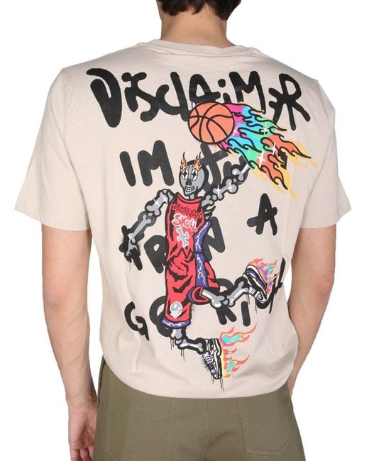 DISCLAIMER Natural T-Shirt With Logo Print for men