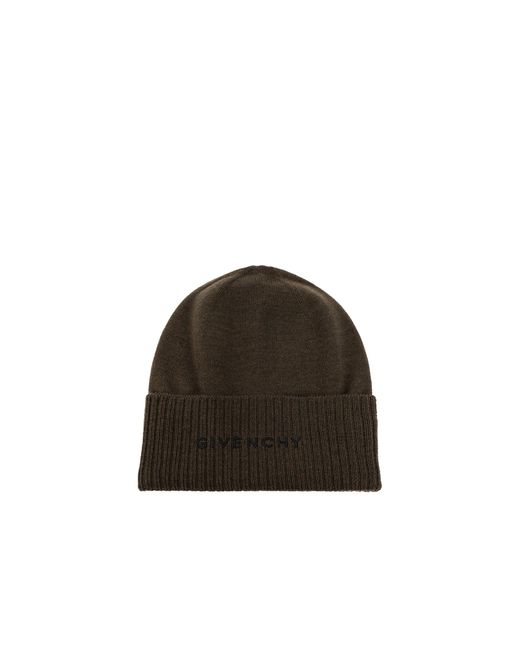 Givenchy Brown Wool Logo Hat for men