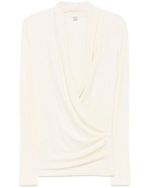 Totême  Natural Überlappende Jersey Top
