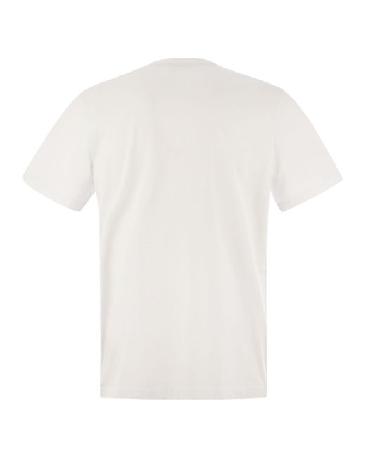 Moncler White T Shirt With Flocked Cotton Logo