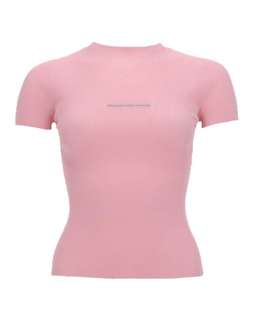 Alexander Wang Pink Tops With Logo
