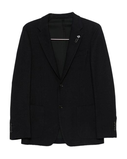 Lardini Black Single-Breasted Blazer