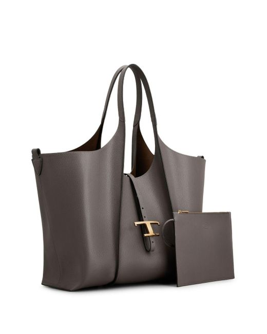 Tod's Black Tod 's Mittelgroße Leder -Einkaufstasche