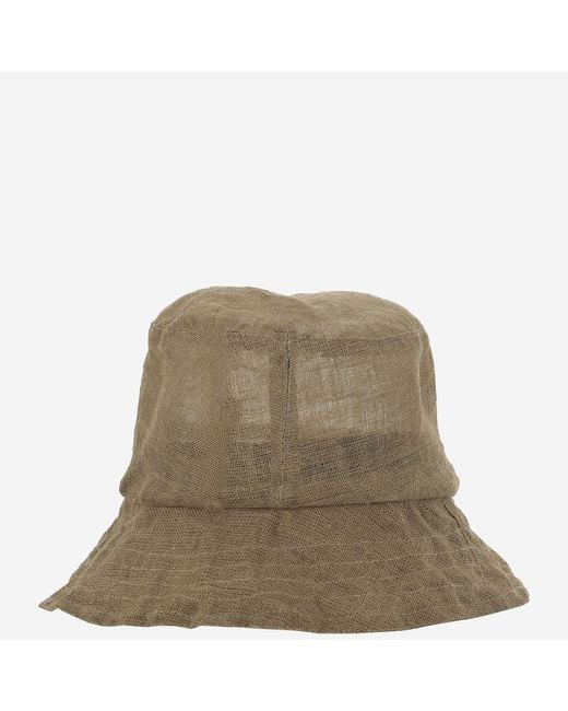 Reinhard Plank Green Linen Bucket Hat