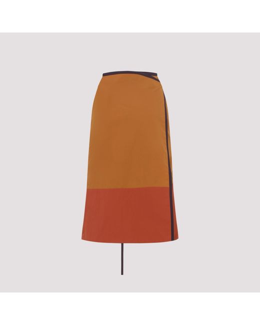 Saint Laurent Nylon Midi-rok in het Orange