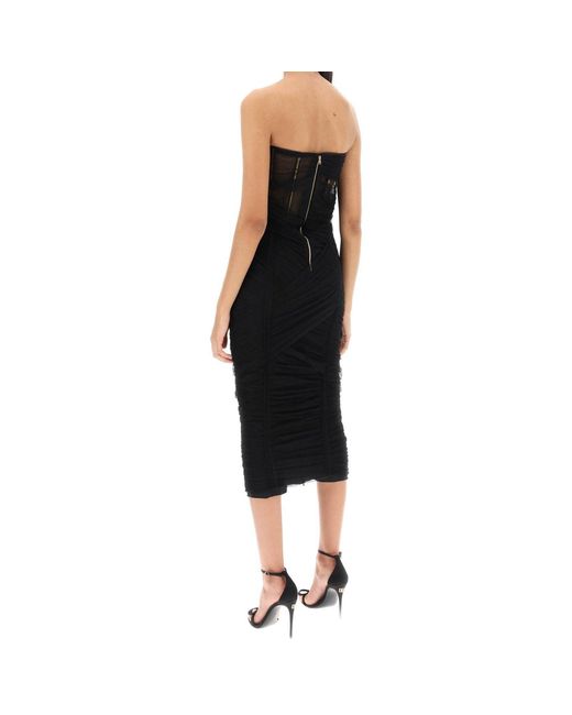 Dolce & Gabbana Tulle Corset Dress in het Black