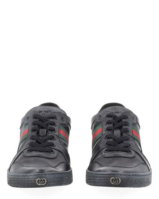 Gucci Black "Stretch" Leather Effect Sneaker for men
