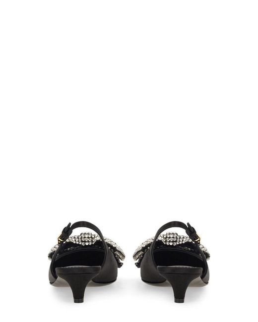 Dolce & Gabbana Black Satin Sling Back With Rhinestone Embroidery for men
