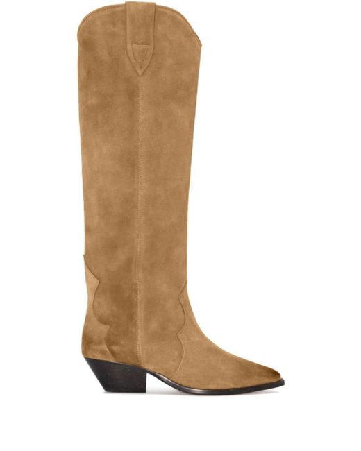 Isabel Marant White Denvee Suede Leather Boots