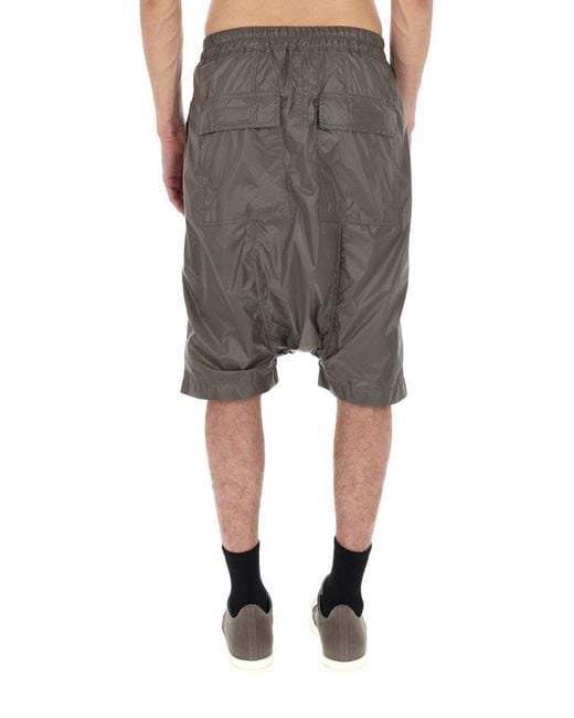 Rick Owens Gray Solid Shorts for men