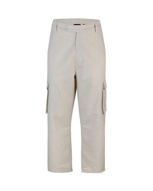 Daily Paper Gray Pantalone Linen Cargo for men