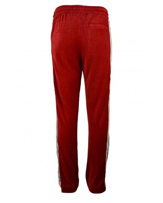 Casablanca Red Laurel Velvet Sweatpants Satin Stripe