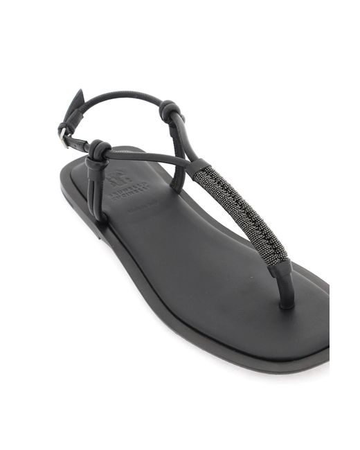 Brunello Cucinelli "slippers Met Kostbare Beha in het Black