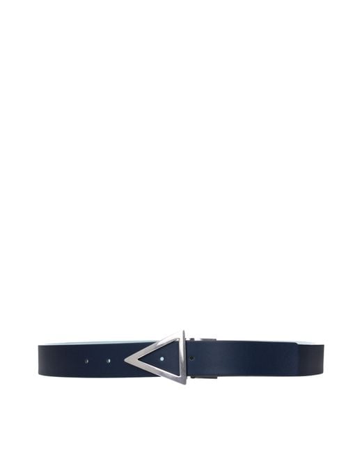 Bottega Veneta Blue Belt Leather/Pale