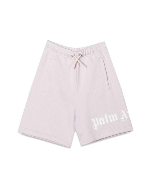 Palm Angels Pink Fleece Girl Short Logo