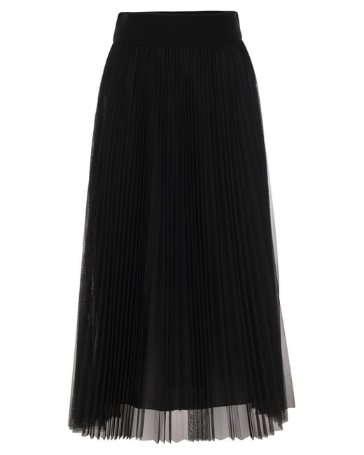 Fabiana Filippi Black Pleated Tulle Skirt