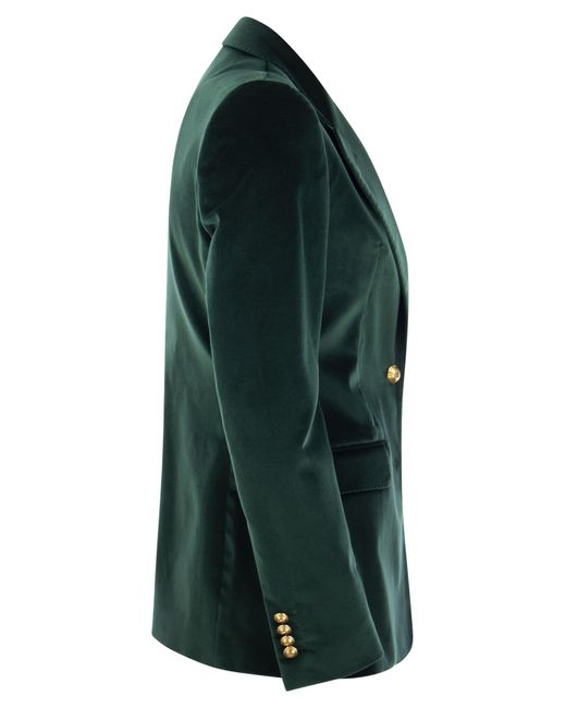 Paris Blazer en velours à poitrine simple Tagliatore en coloris Green