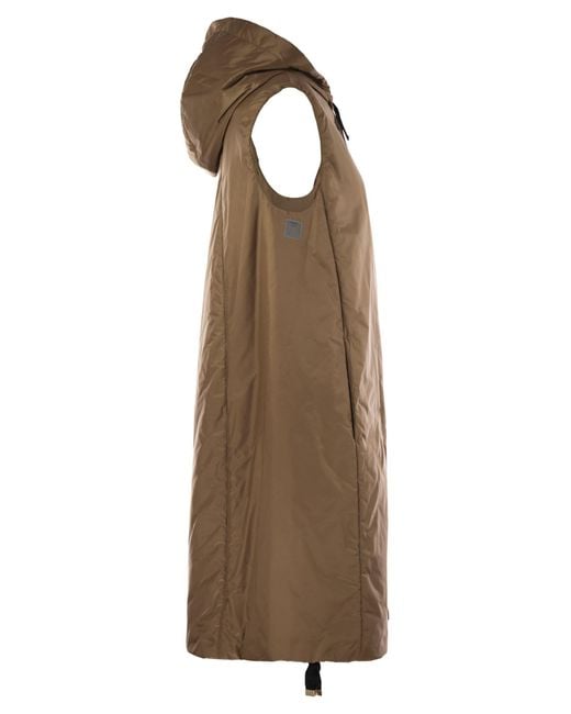 Max Mara Greengi Drip Proof Canvas Waistcoat in het Brown