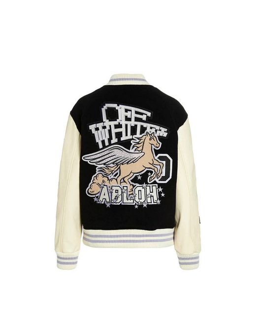 Off-White c/o Virgil Abloh Black Wool Bomber Jacket