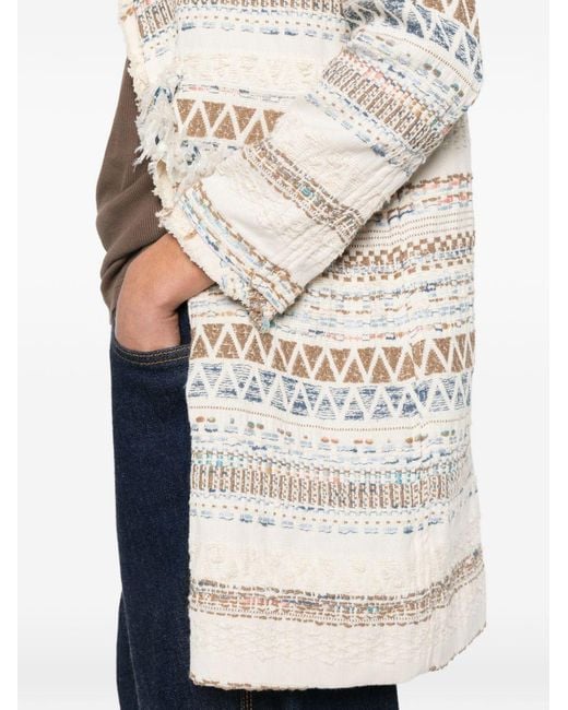 Bye White Cotton Blend Caban Coat