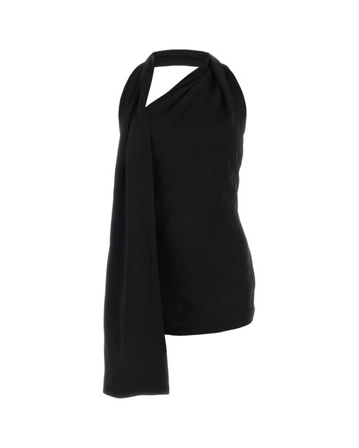 Loewe Black Satin Mini Dress